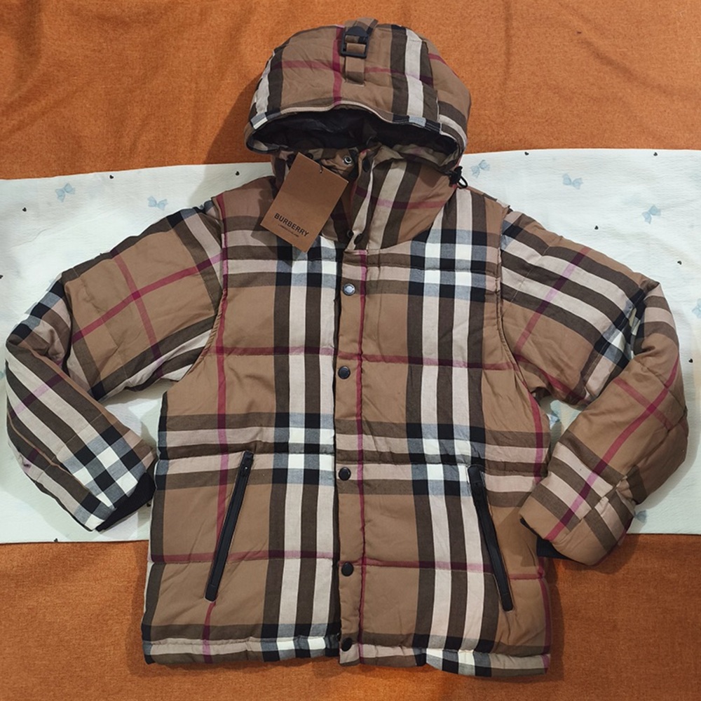 Burberry Check Down Jacket With Detachable Sleeves